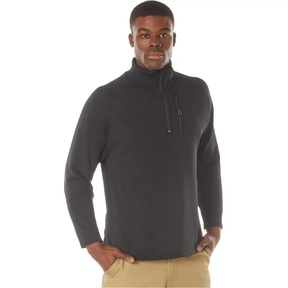 Alternative view of Rothco Quarter Zip Grid Fleece Pullover Shirt