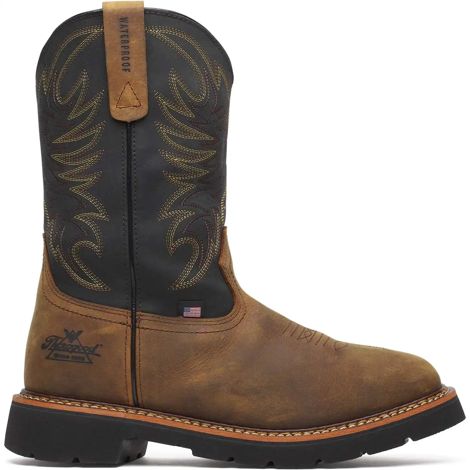 Alternative view of Thorogood Western Work Wellington 11-inch Crazy Horse/Black Waterproof Soft Square Toe Pull-On American Made Men's Work Boot - 814-4330