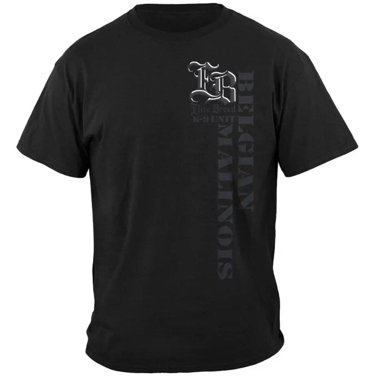 Alternative view of Elite Breed Belgian Malinois K9 Unit Police T-Shirt - Black