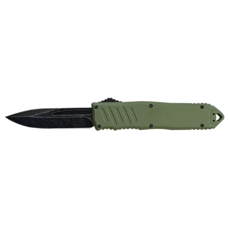SDS Stonewash Blade Green Handle Clip Point 3.5-inch OTF Auto Knife