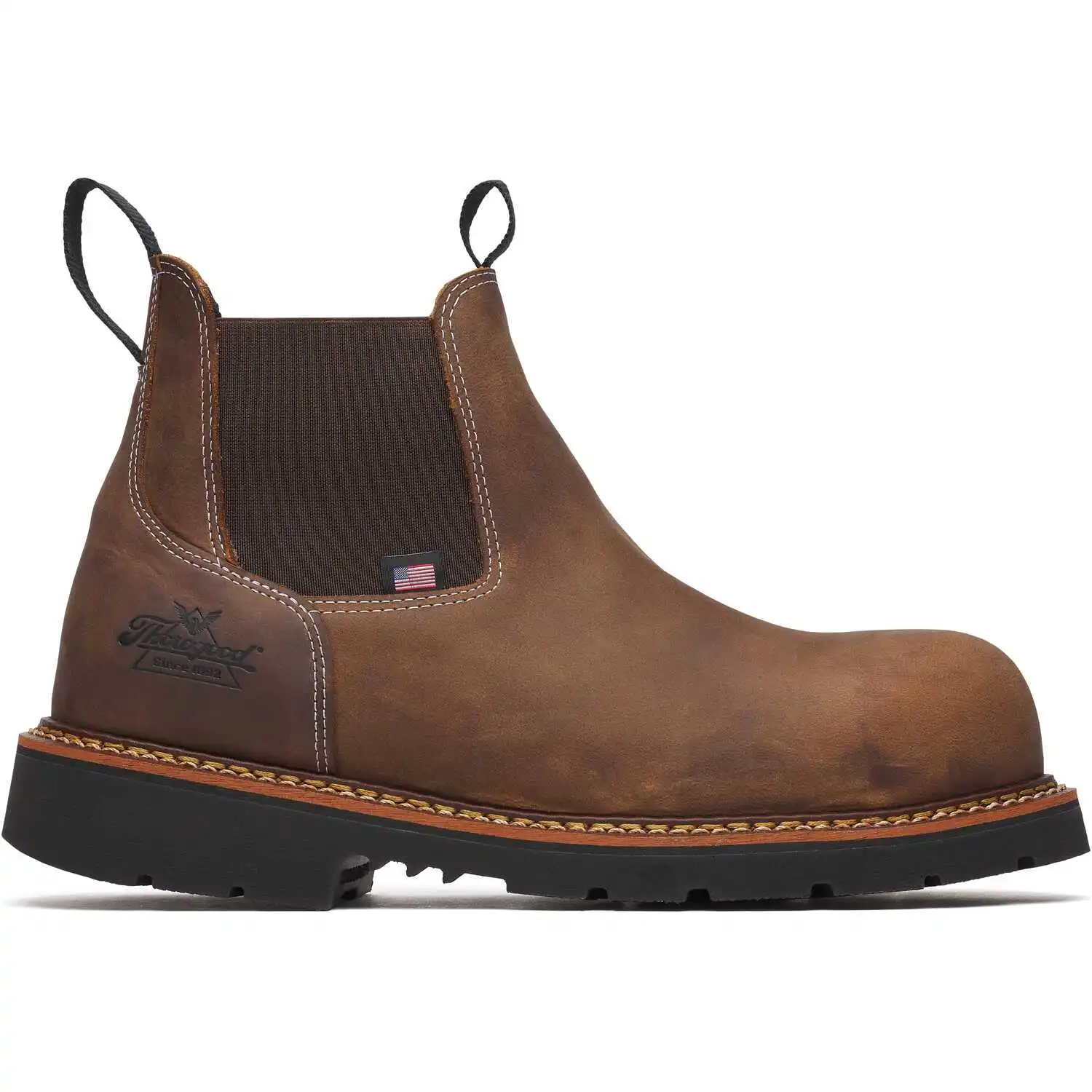 Alternative view of Thorogood Pull-On American Legacy 6-inch Crazy Horse Nano Safety Toe 90-Degree Sole Chelsea American Made Men's Work Boot - 804-4109