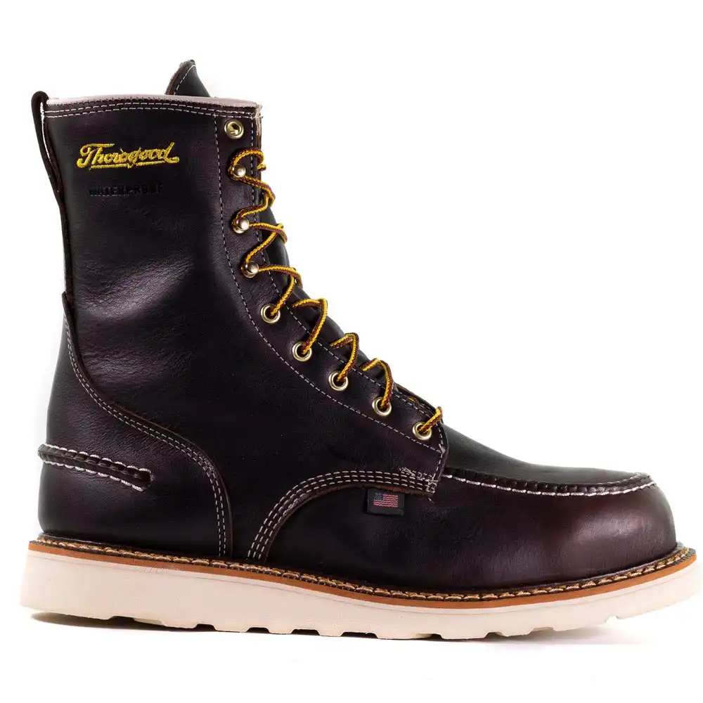 Alternative view of Thorogood 1957 Series 8-inch Briar Pitstop Waterproof Steel Moc Toe Wedge Sole U.S. Made Men's Work Boot - 804-3800
