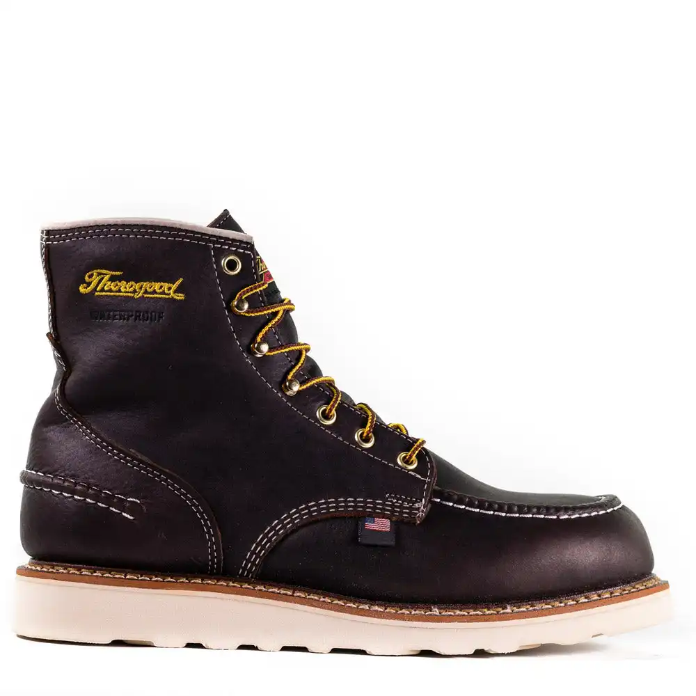 Alternative view of Thorogood 1957 Series 6-inch Briar Pitstop Waterproof Soft Moc Toe Wedge Sole Men's Work Boot - 814-3600