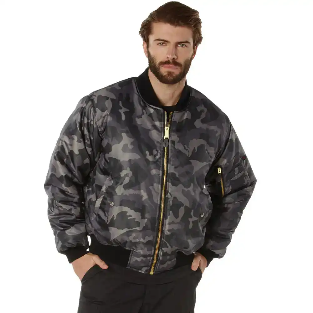 Alternative view of Black Camouflage MA-1 Bomber Jacket