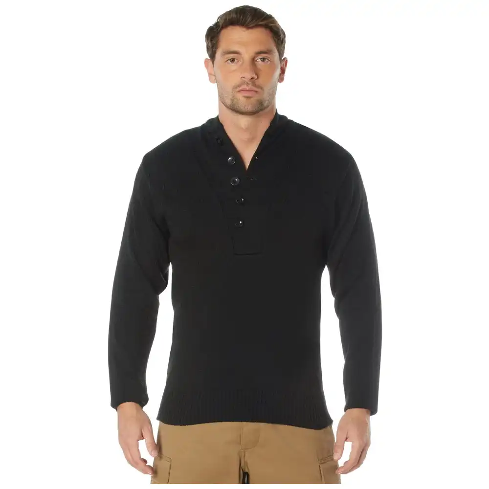 Alternative view of 5-Button Acrylic Mock Neck Commando Sweater