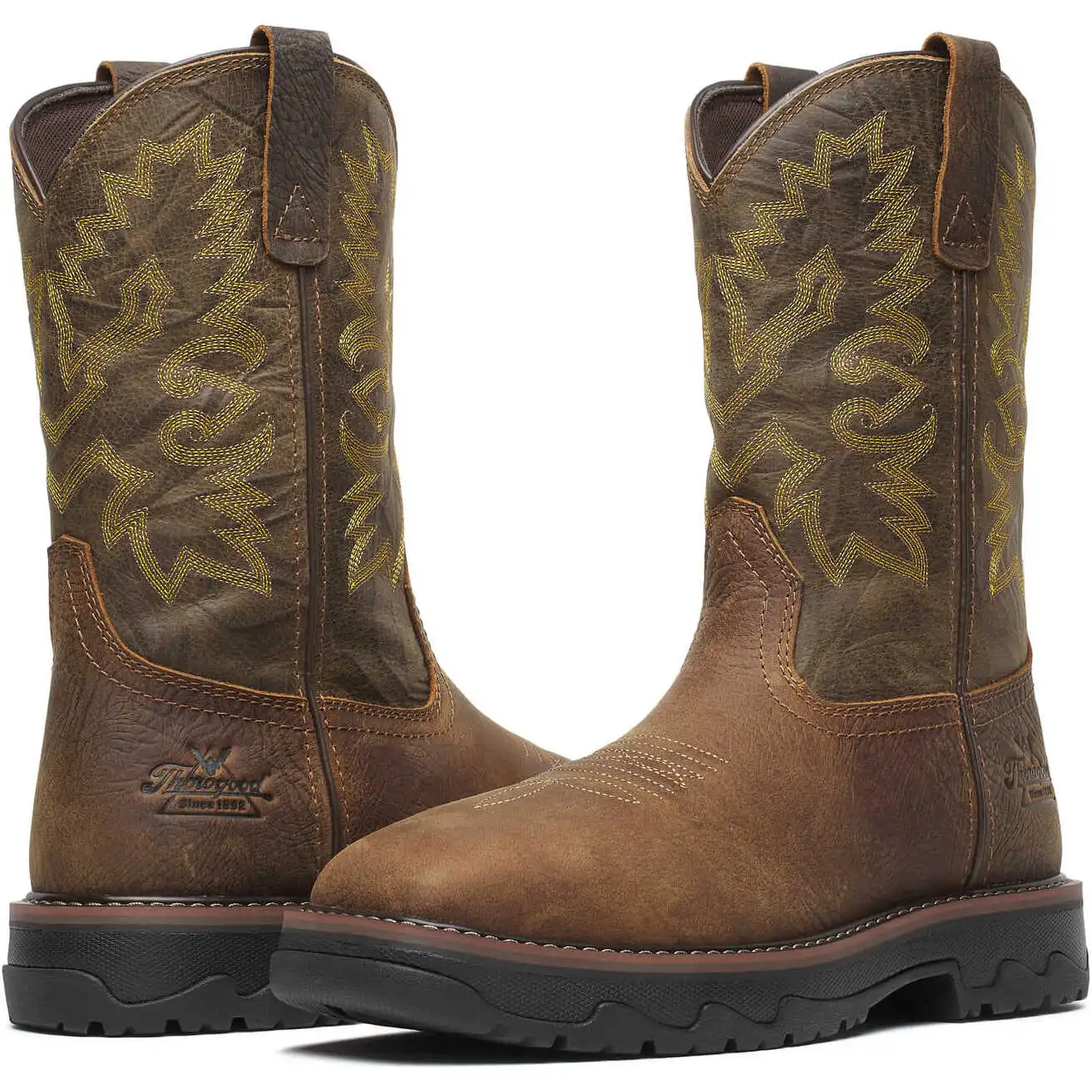 Alternative view of Thorogood Buffalo Ridge Wellington 11-inch Brown/Sage Waterproof Nano Safety Toe Square Toe Western Men's Work Boot - 804-4342