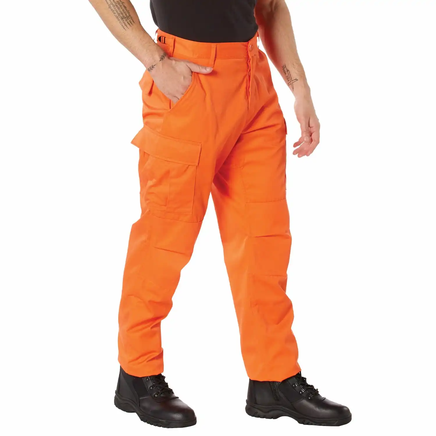 Blaze Orange Military Cargo Pants
