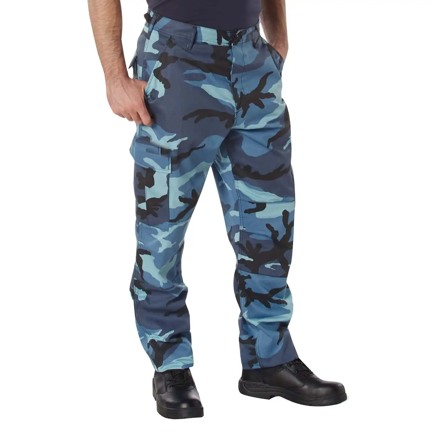 Sky Blue Camouflage Basic BDU Military Cargo Pants