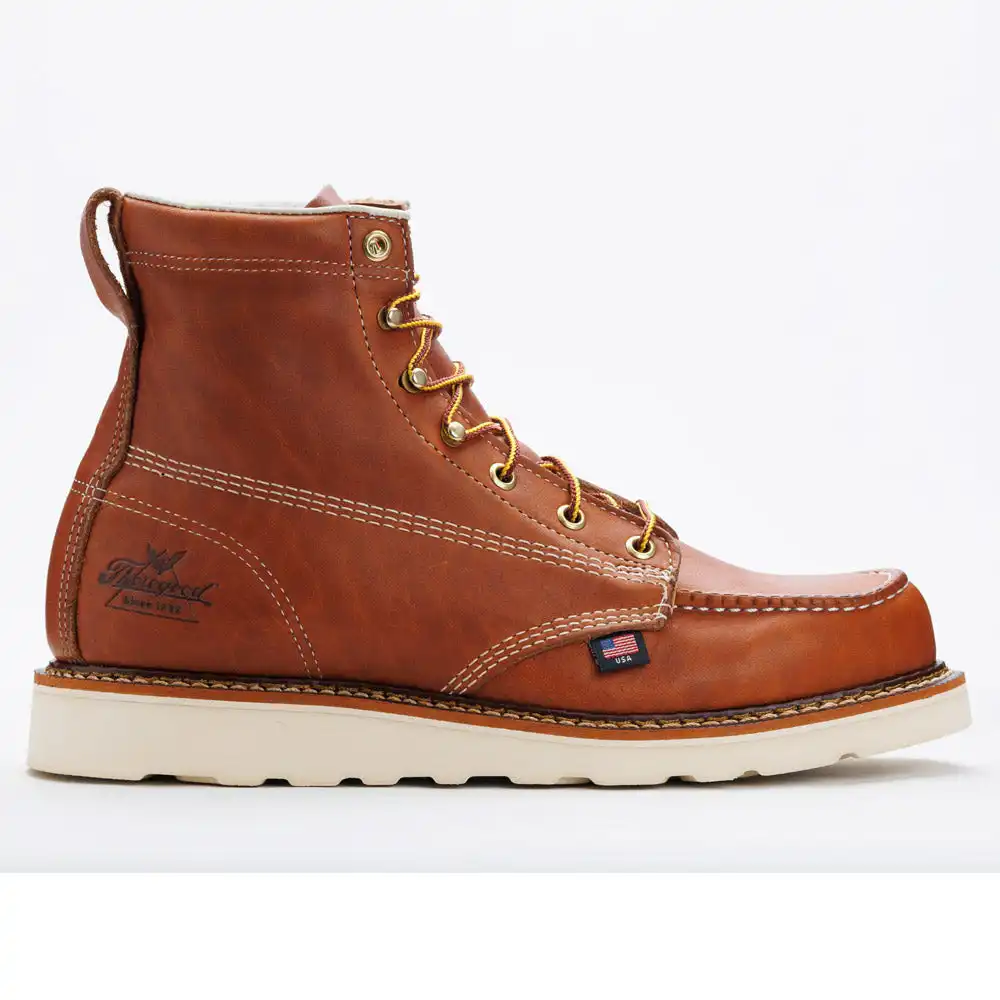 Alternative view of Thorogood American Heritage 6-inch Tobacco Soft Moc Toe Wedge Sole U.S.A. Work Boot - 814-4200