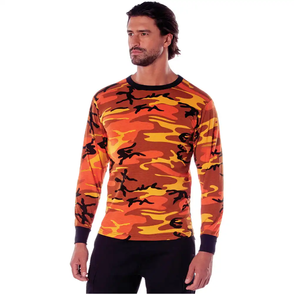 Alternative view of Orange Camo Long Sleeve Shirt