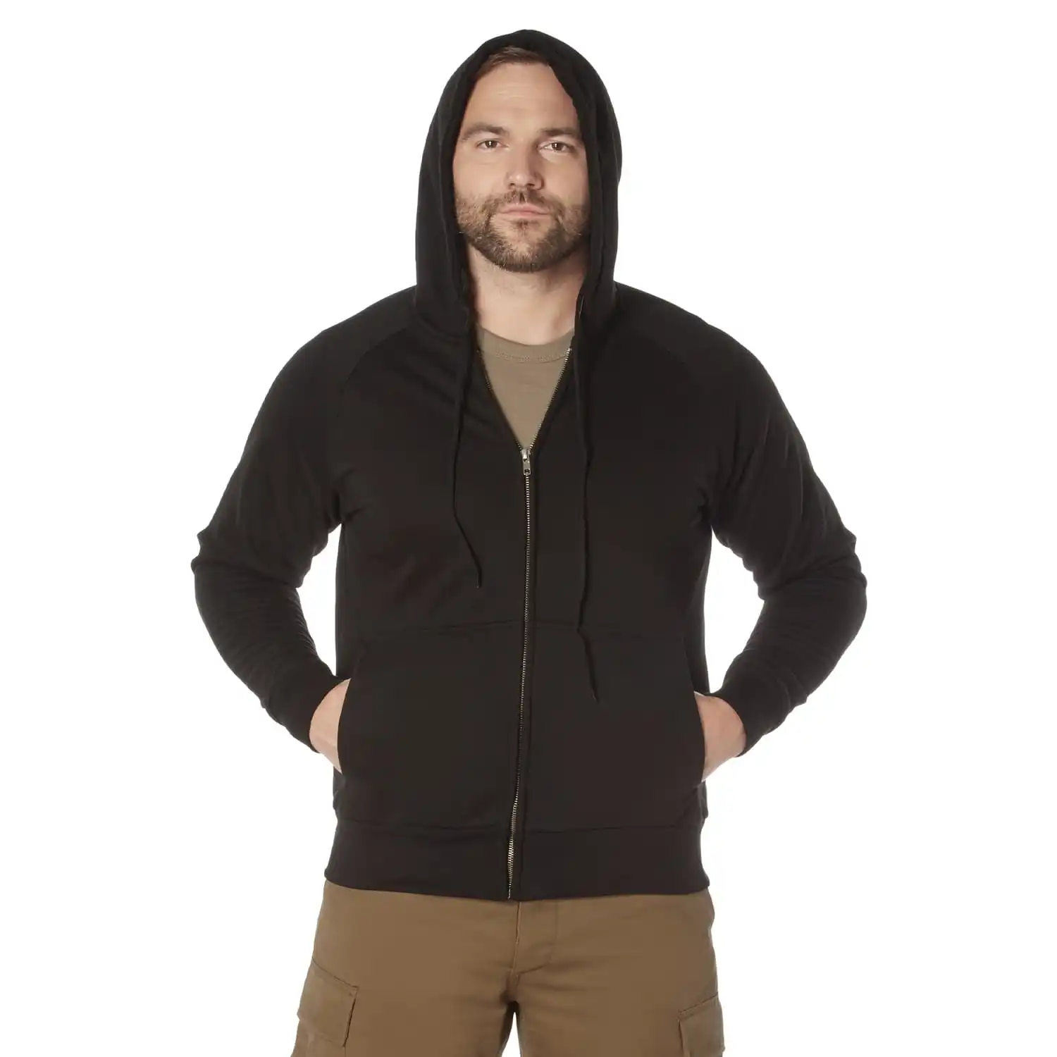 Alternative view of Thermal Lined Zip-Up Hooded Sweatshirt