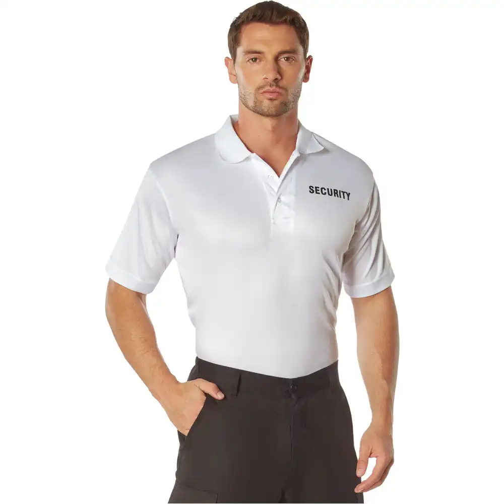 Alternative view of Moisture Wicking White Security Polo Shirt