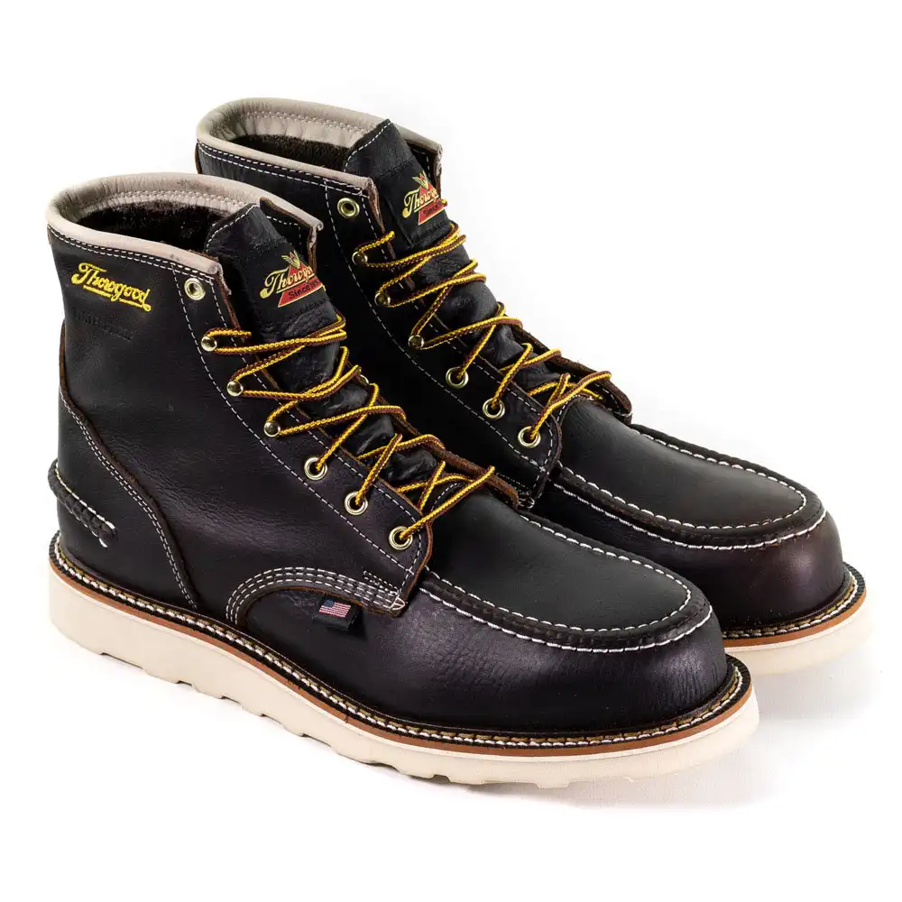 Thorogood 1957 Series 6-inch Briar Pitstop Waterproof Steel Moc Toe Wedge Sole U.S. Made Men's Work Boot - 804-3600