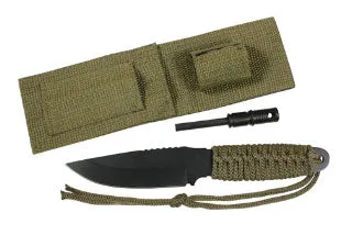Alternative view of Olive Drab Paracord Survival Knife with Fire Starter