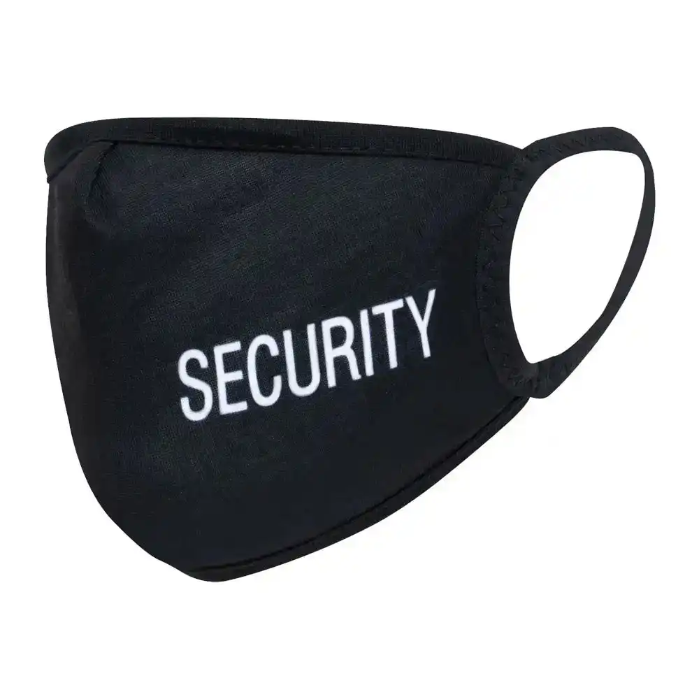 Security 3-Layer Black Polyester Ear Loop Facemask