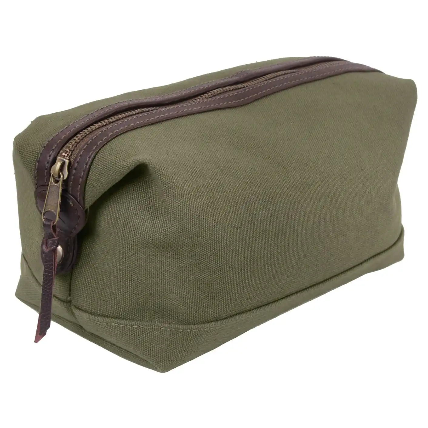 Alternative view of Canvas and Leather Military Style Dopp Kit