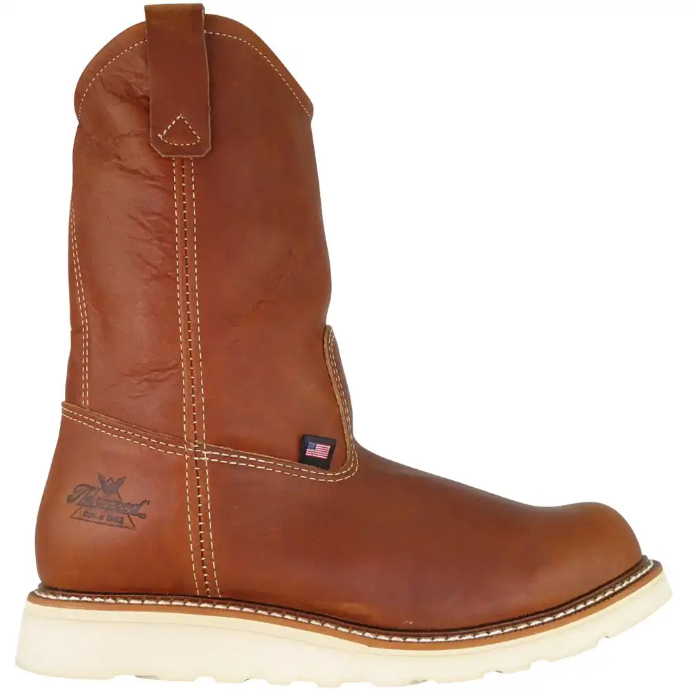Alternative view of Thorogood American Heritage 11-inch Tobacco Soft Toe Wedge Sole U.S. Made Men's Wellington Work Boot - 814-4208