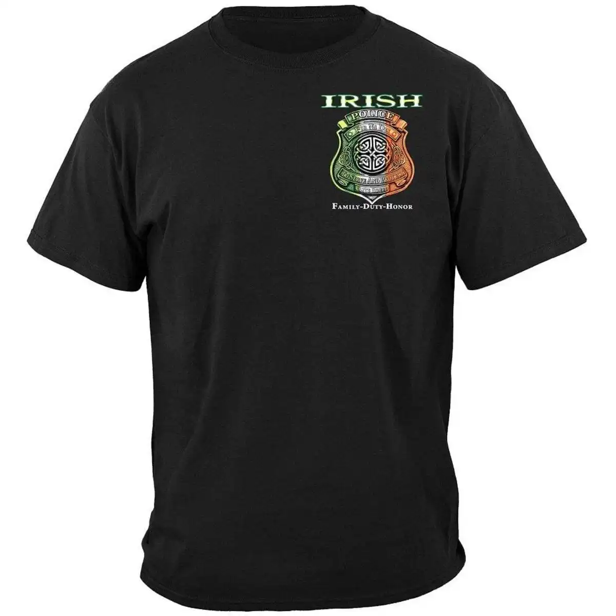 Alternative view of Elite Breed Irish American Police T-Shirt - Black