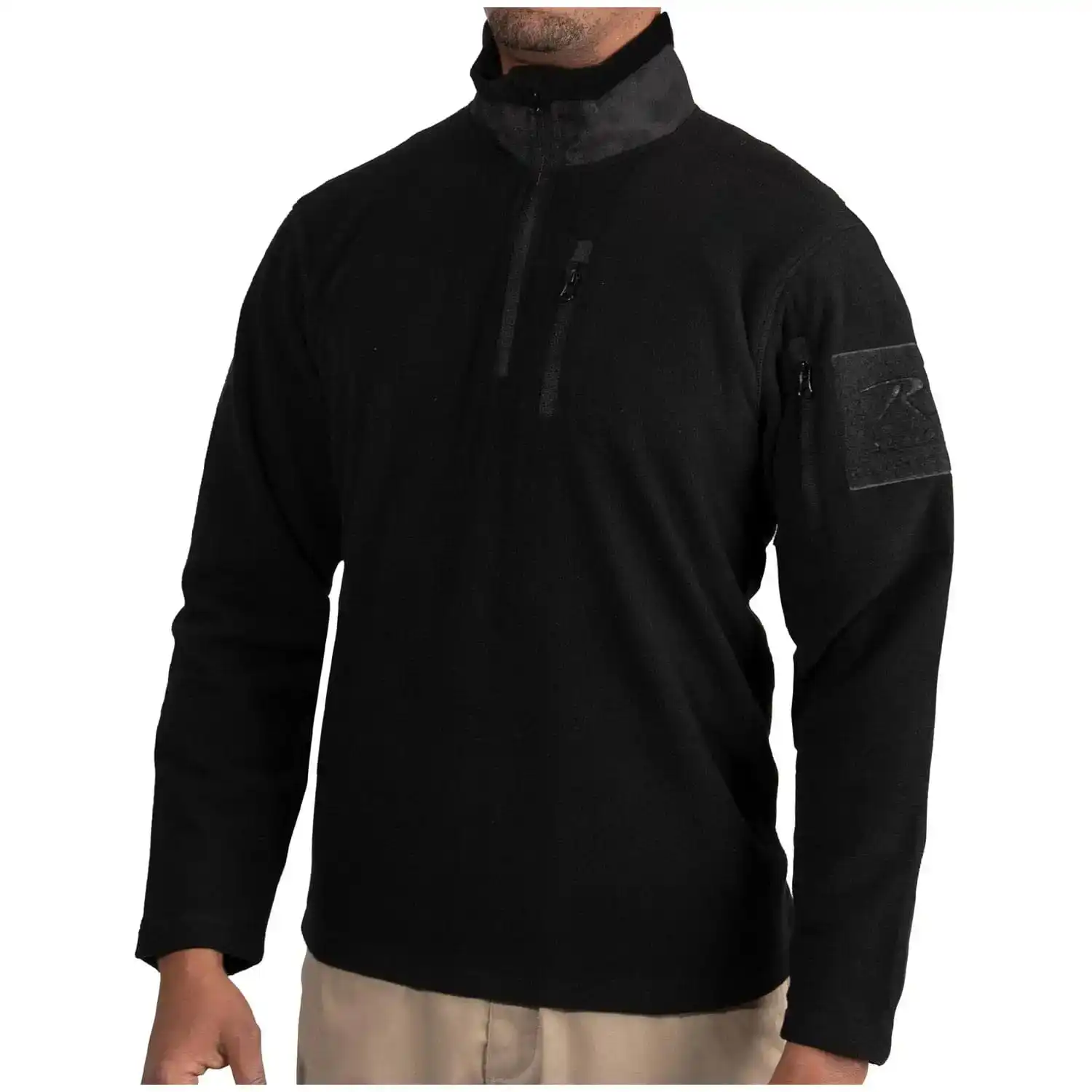 Alternative view of 1/4 Zip Mock Neck Polar Fleece Pullover Shirt