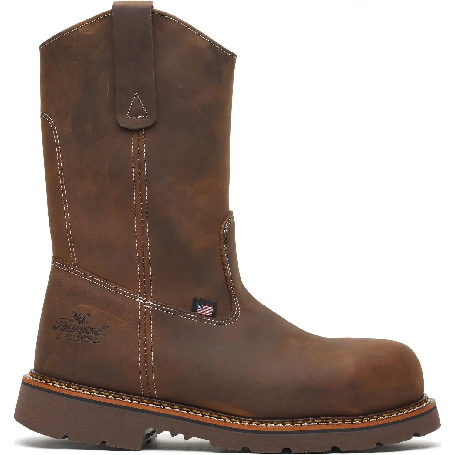 Alternative view of Thorogood American Heritage Wellington 11-inch Crazy Horse Safety Toe 90-Degree Sole Pull-On American Made Men's Work Boot - 804-4362