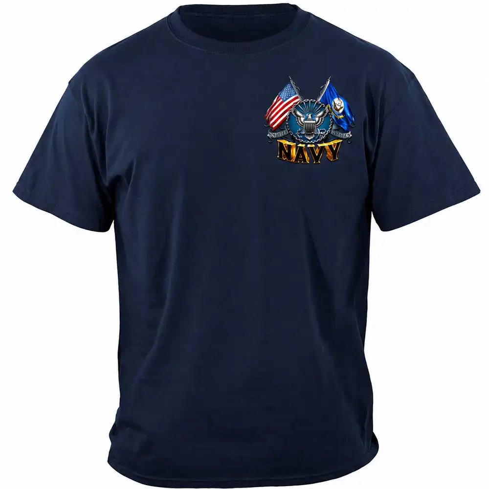 Alternative view of Navy Shield, Double Flag and Eagle T-Shirt - Navy