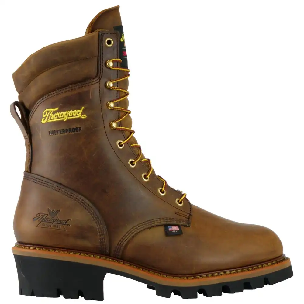 Alternative view of Thorogood Logger Series 9-inch Crazy Horse Waterproof 400g Insulated Steel Toe Vibram Sole U.S. Made Men's Logger Work Boot - 804-3554