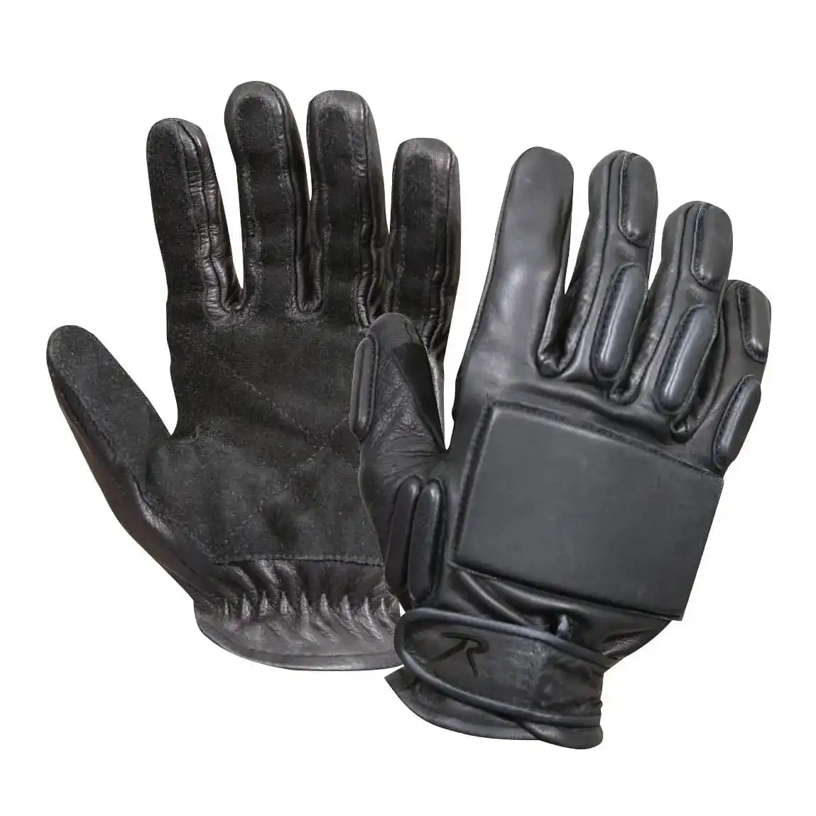 Black Leather Padded Tactical Rappelling Glove