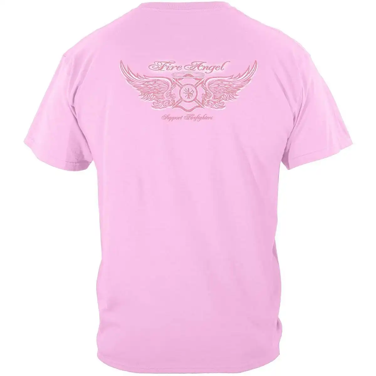 Alternative view of Firefighter Fire Angel Pink Ladies T-Shirt