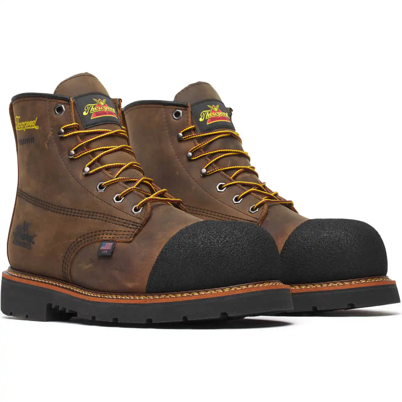 Thorogood Hammerhead 6-inch Crazy Horse Waterproof Nano Safety Toe 90-Degree Sole American Made Men's Work Boot - 804-4137