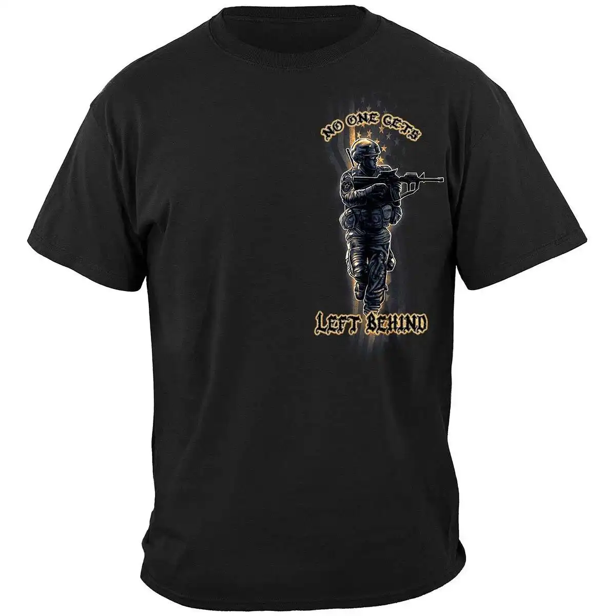 Alternative view of American Warrior No One Left Behind T-Shirt- Black