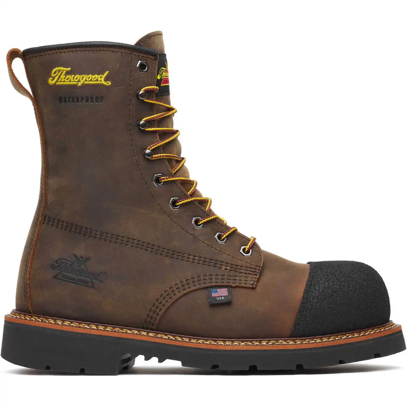 Alternative view of Thorogood Hammerhead 8-inch Crazy Horse Waterproof Nano Safety Toe 90-Degree Sole American Made Men's Work Boot - 804-4237