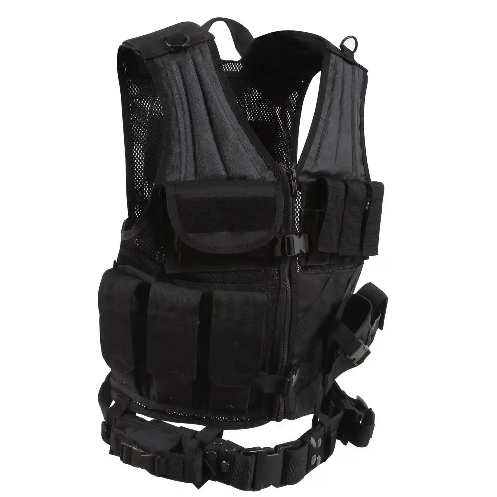 Alternative view of Basic Issue Black Cross Draw Tactical Vest