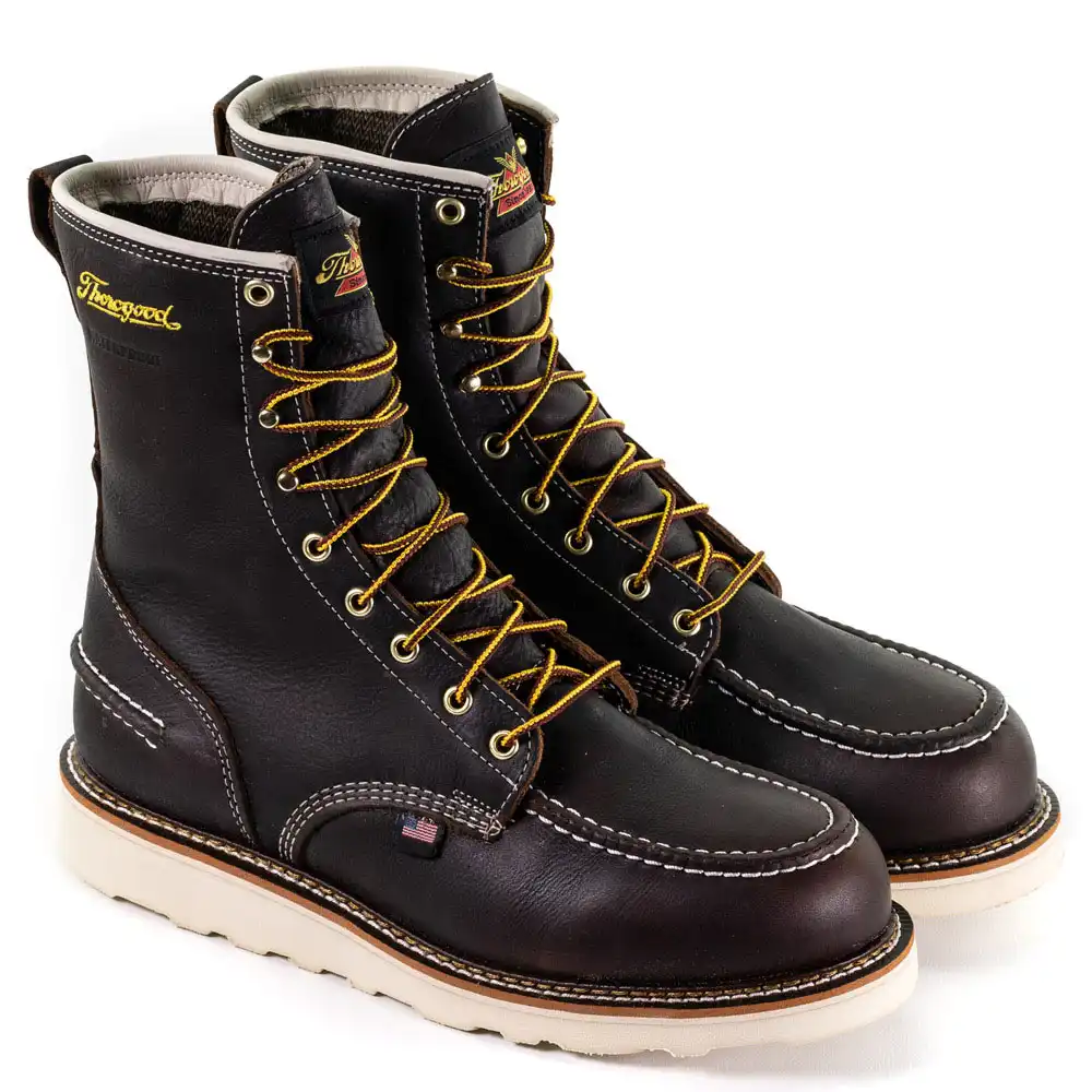 Thorogood 1957 Series 8-inch Briar Pitstop Waterproof Soft Moc Toe Wedge Sole U.S. Made Men's Work Boot - 814-3800