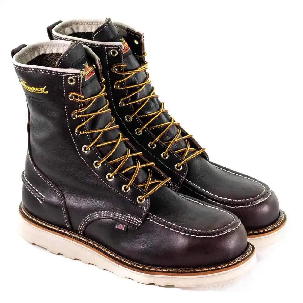 Thorogood 1957 Series 8-inch Briar Pitstop Waterproof Steel Moc Toe Wedge Sole U.S. Made Men's Work Boot - 804-3800