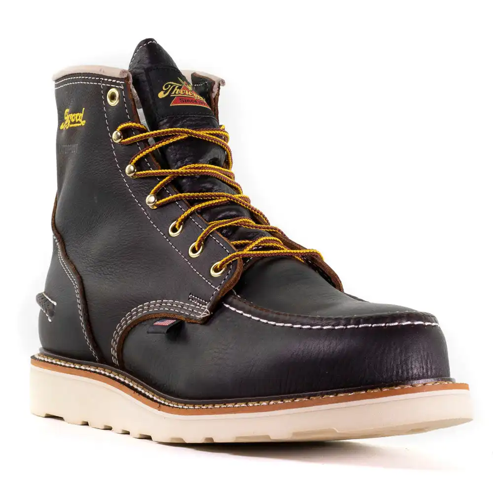 Alternative view of Thorogood 1957 Series 6-inch Briar Pitstop Waterproof Steel Moc Toe Wedge Sole U.S. Made Men's Work Boot - 804-3600