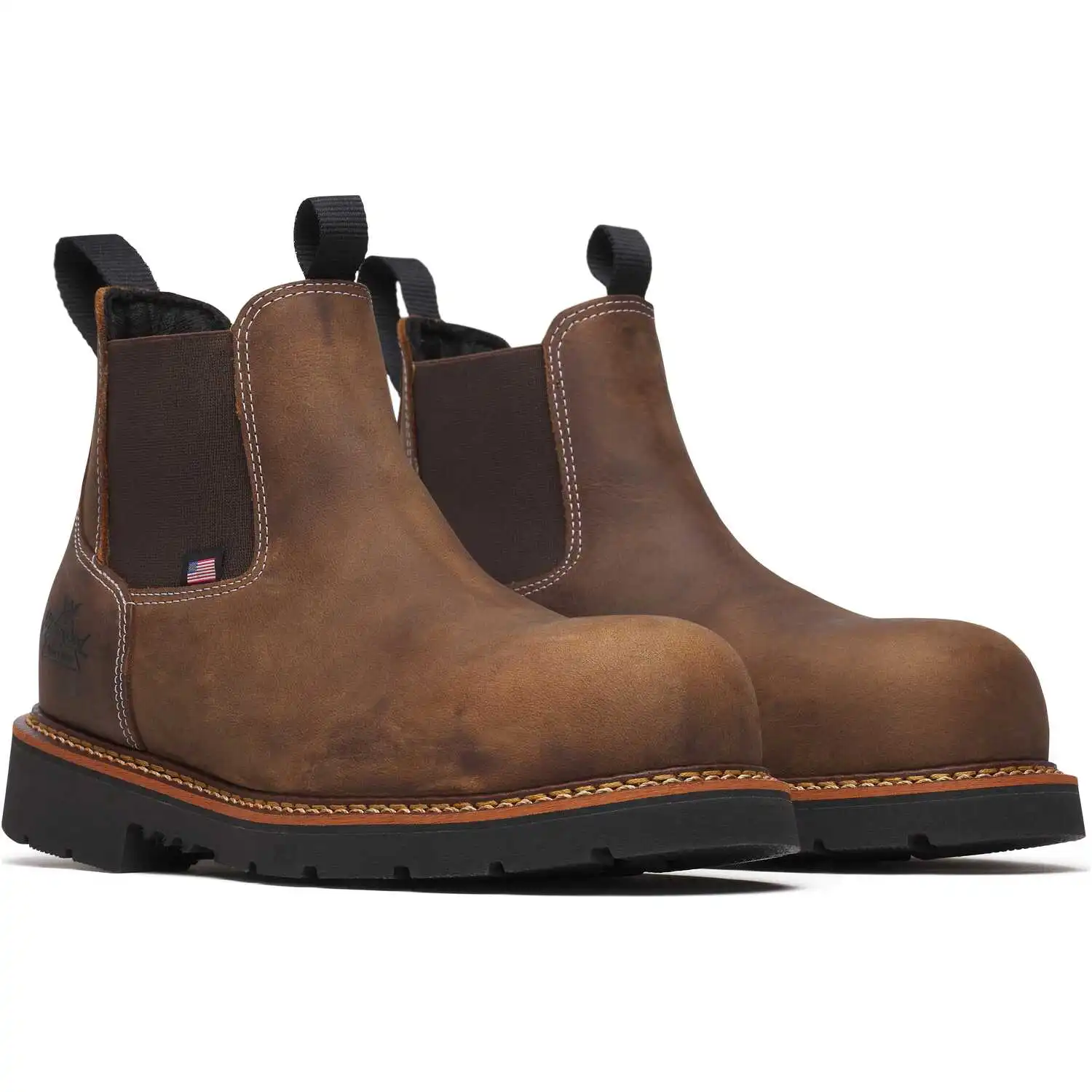 Thorogood Pull-On American Legacy 6-inch Crazy Horse Nano Safety Toe 90-Degree Sole Chelsea American Made Men's Work Boot - 804-4109