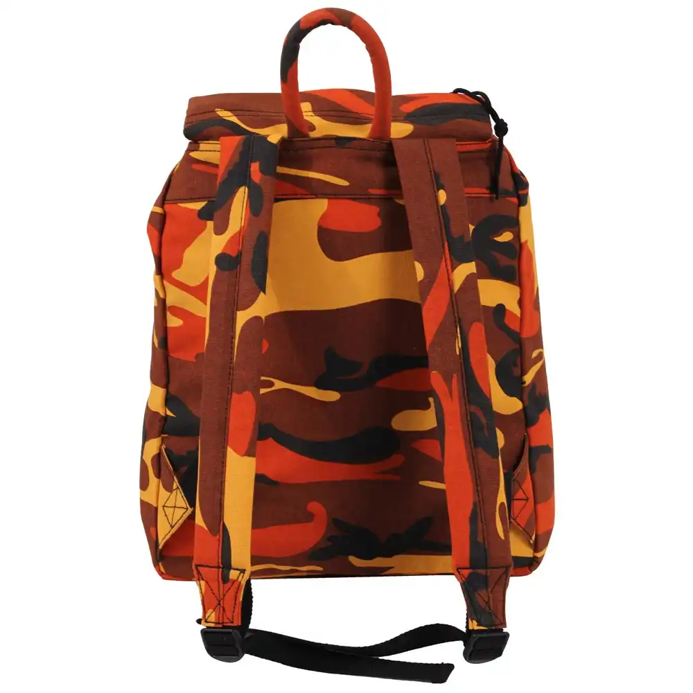 Alternative view of Orange Camouflage 17-Inch Canvas Backpack