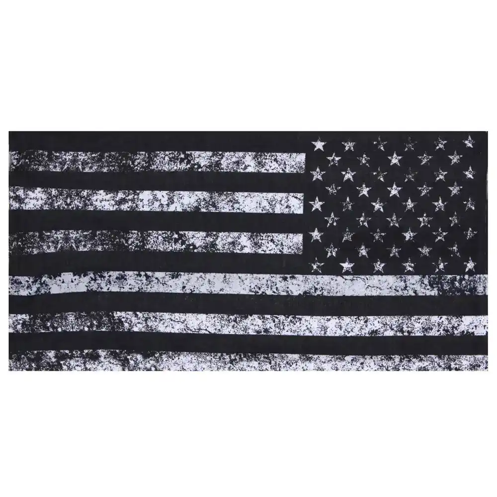 Alternative view of Black and White US Flag Multi-Use Wrap