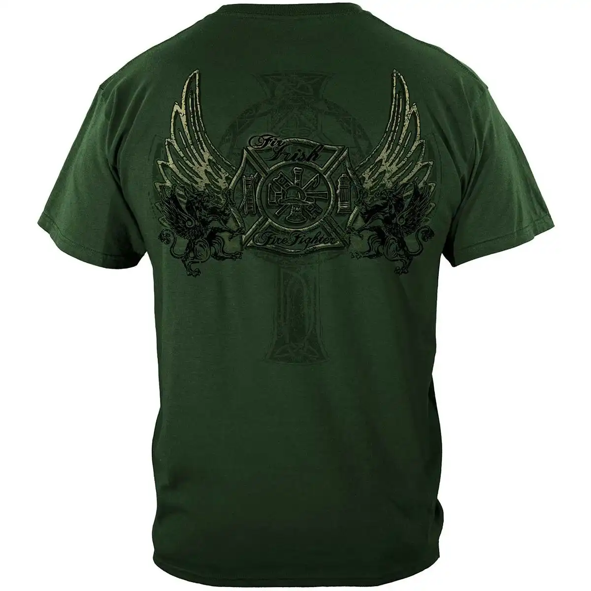 Elite Breed Irish Firefighter T-Shirt - Military Green