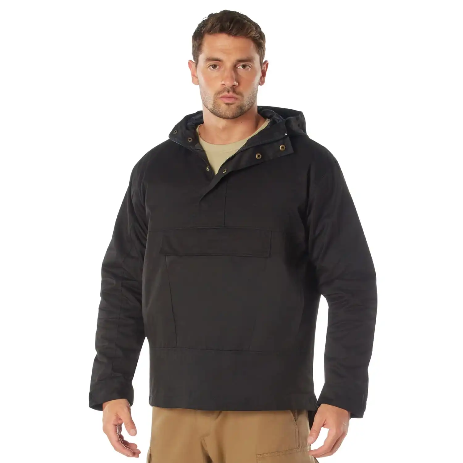 Alternative view of Black Military Style Anorak Parka