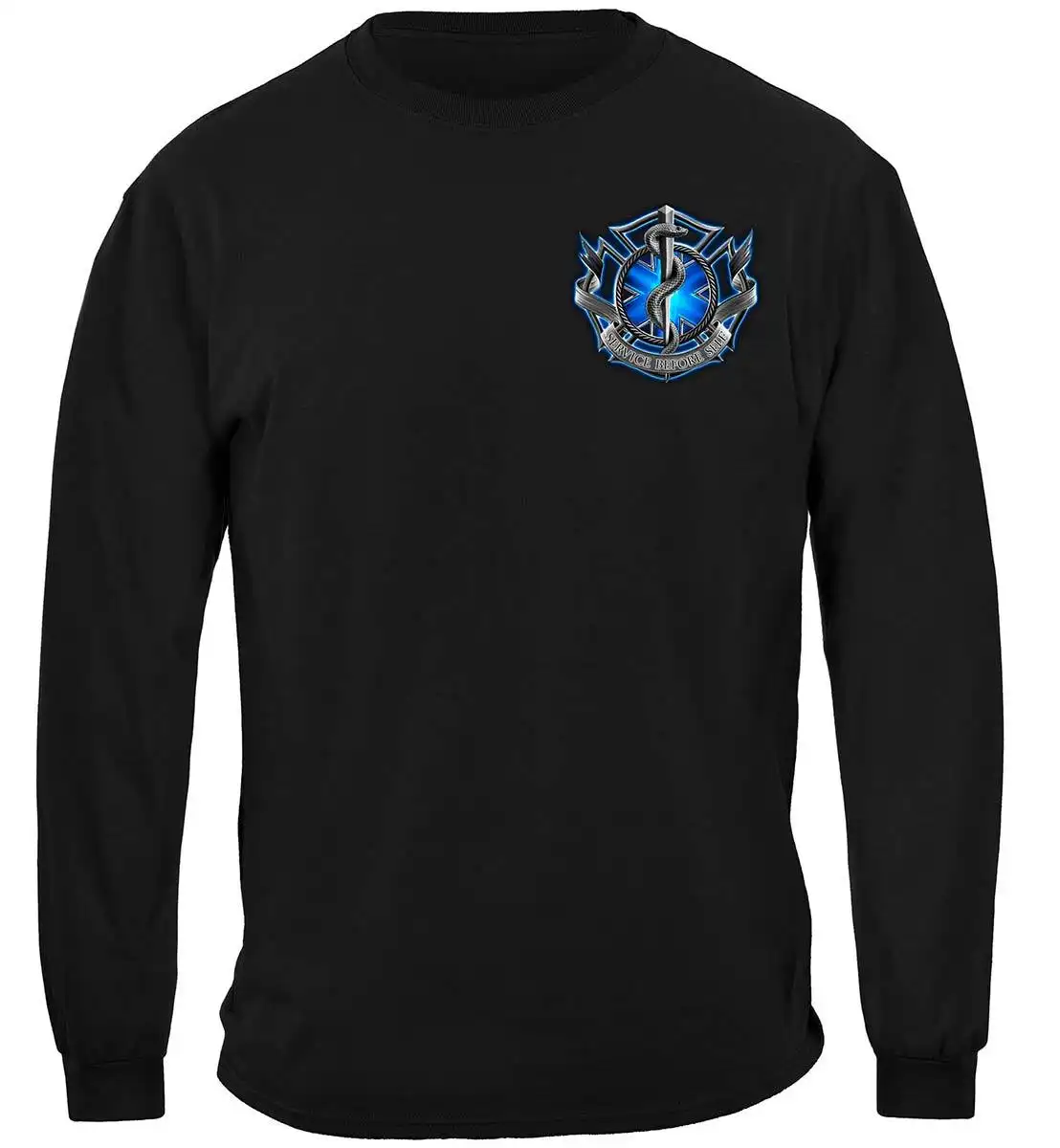 Alternative view of Service Before Self Long Sleeve Fire Rescue T-shirt