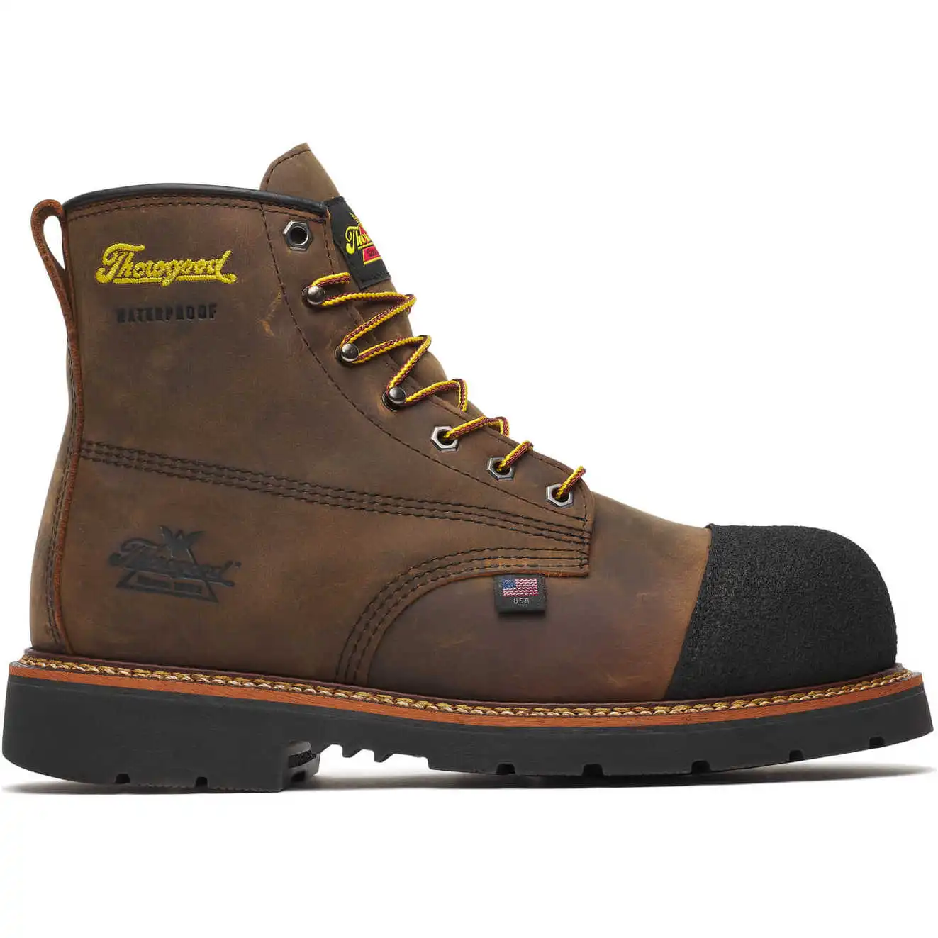 Alternative view of Thorogood Hammerhead 6-inch Crazy Horse Waterproof Nano Safety Toe 90-Degree Sole American Made Men's Work Boot - 804-4137