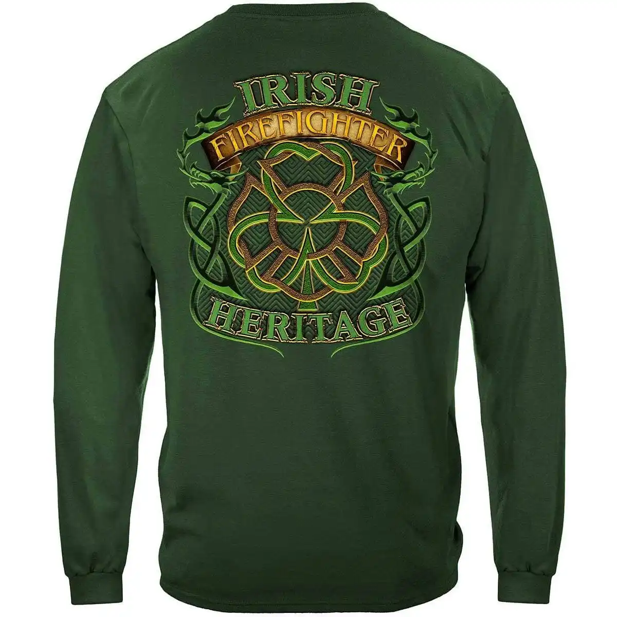 Irish Firefighter Long Sleeve T-Shirt - Forest Green