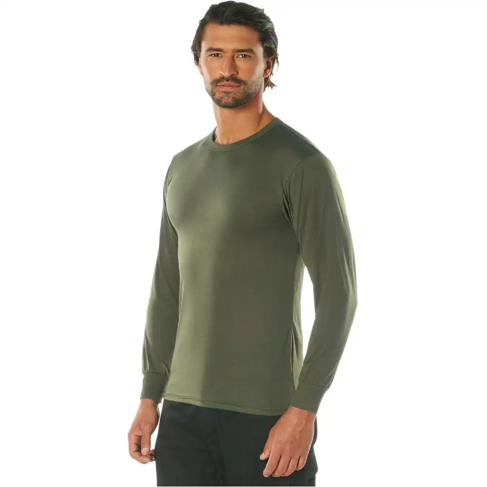 Alternative view of Olive Drab Long Sleeve Moisture Wicking T-Shirt
