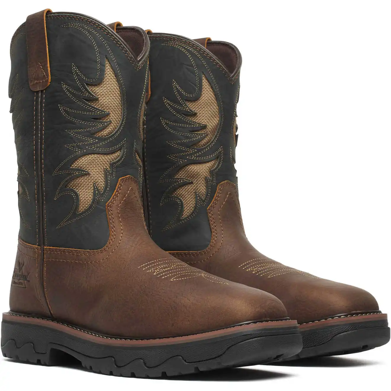 Thorogood Buffalo Ridge Wellington 11-inch Brown/Cobalt Nano Safety Toe Square Toe Western Men's Work Boot - 804-4339