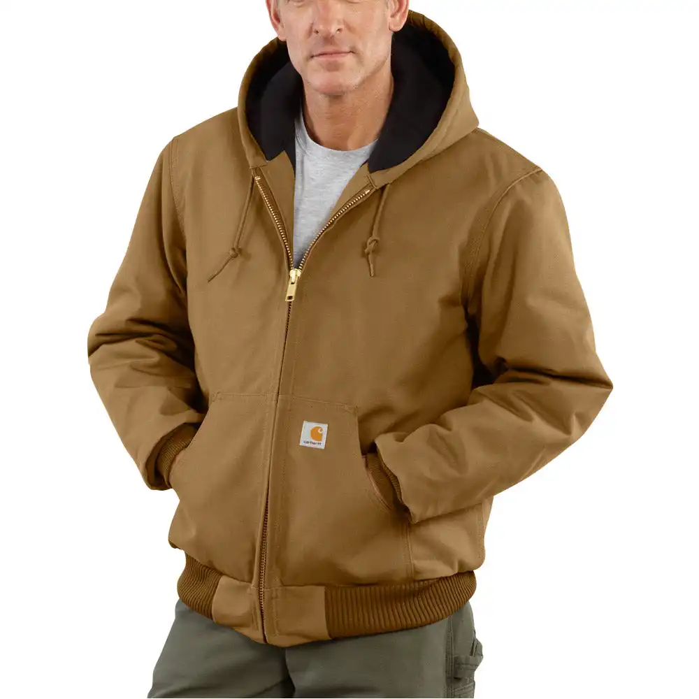 Alternative view of Carhartt Men's J140 Duck Quilted Flannel Lined Hooded Active Jacket