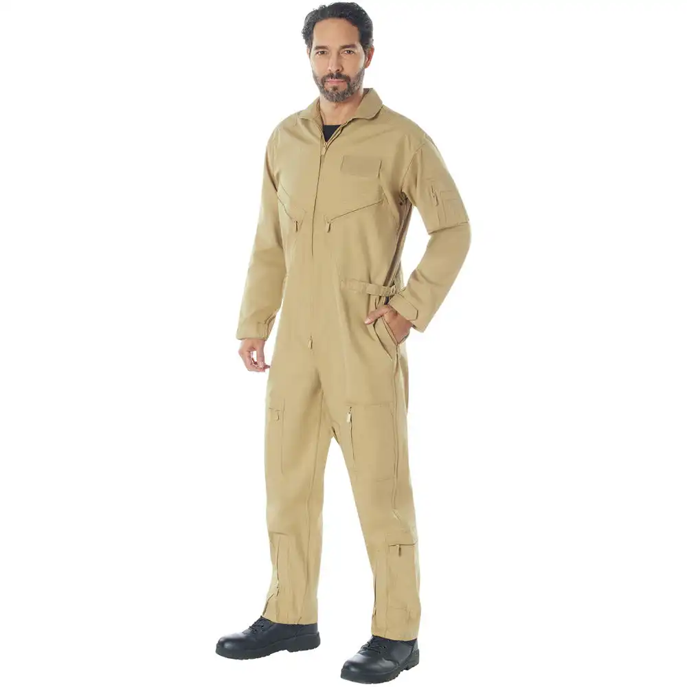 Alternative view of Khaki Military Style Flightsuit