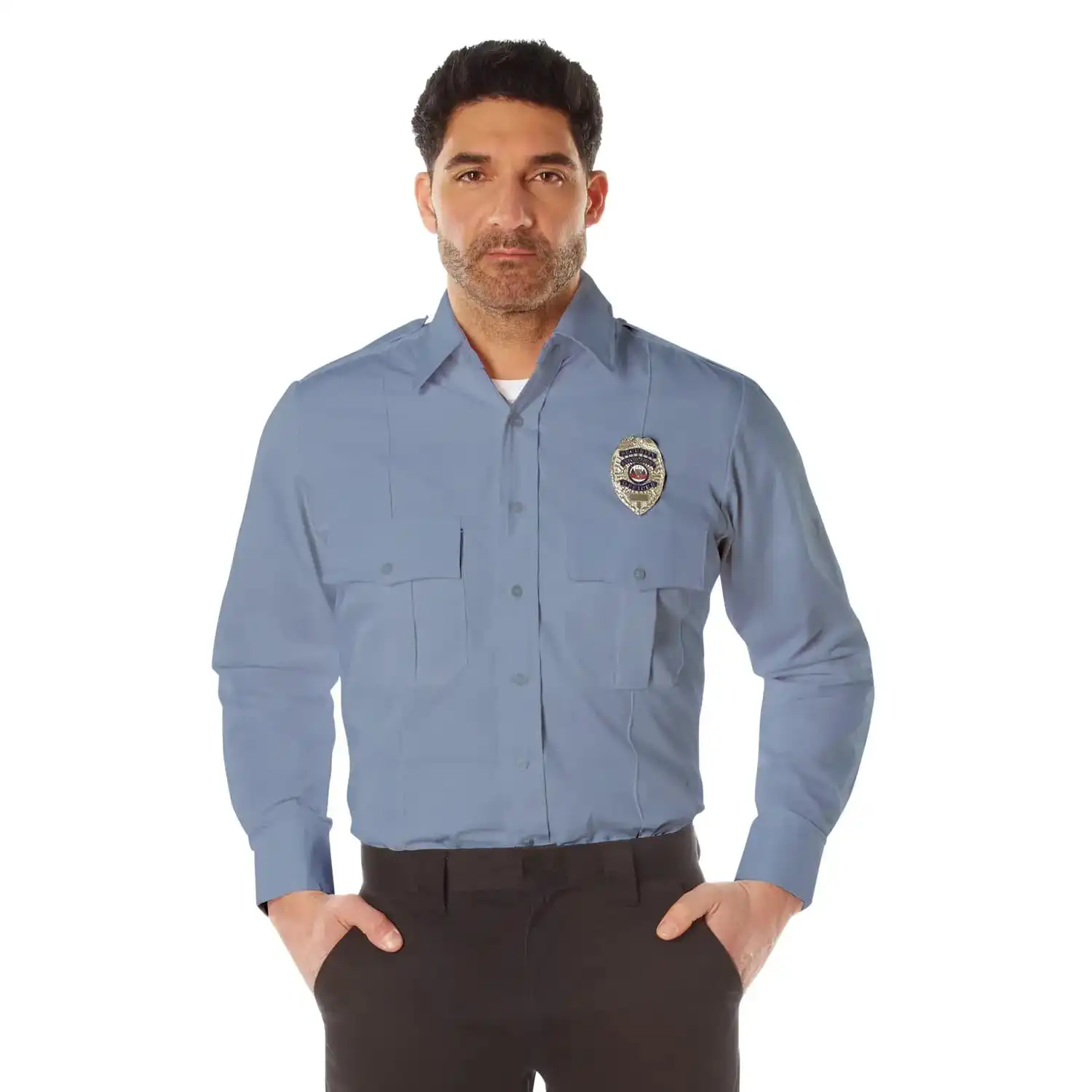 Police Issue Light Blue Long Sleeve Uniform Shirt