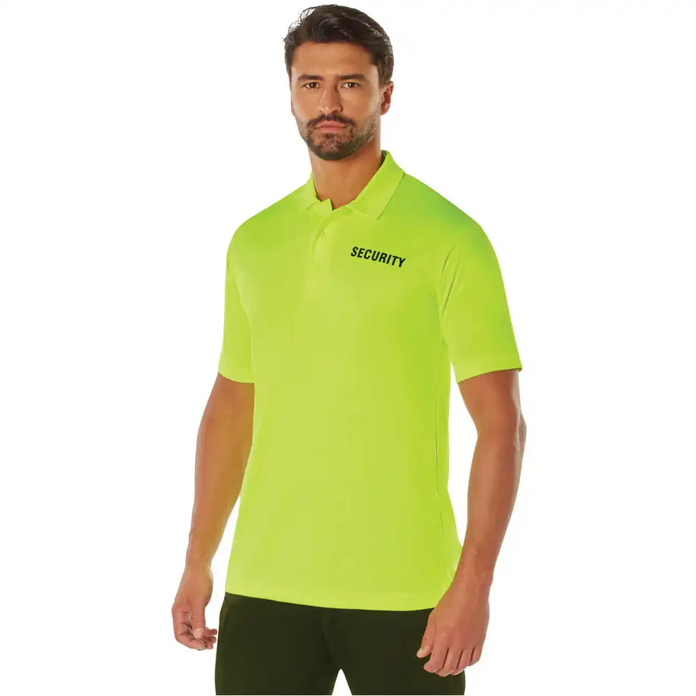Alternative view of Safety Green Security Moisture Wicking Polo Shirt