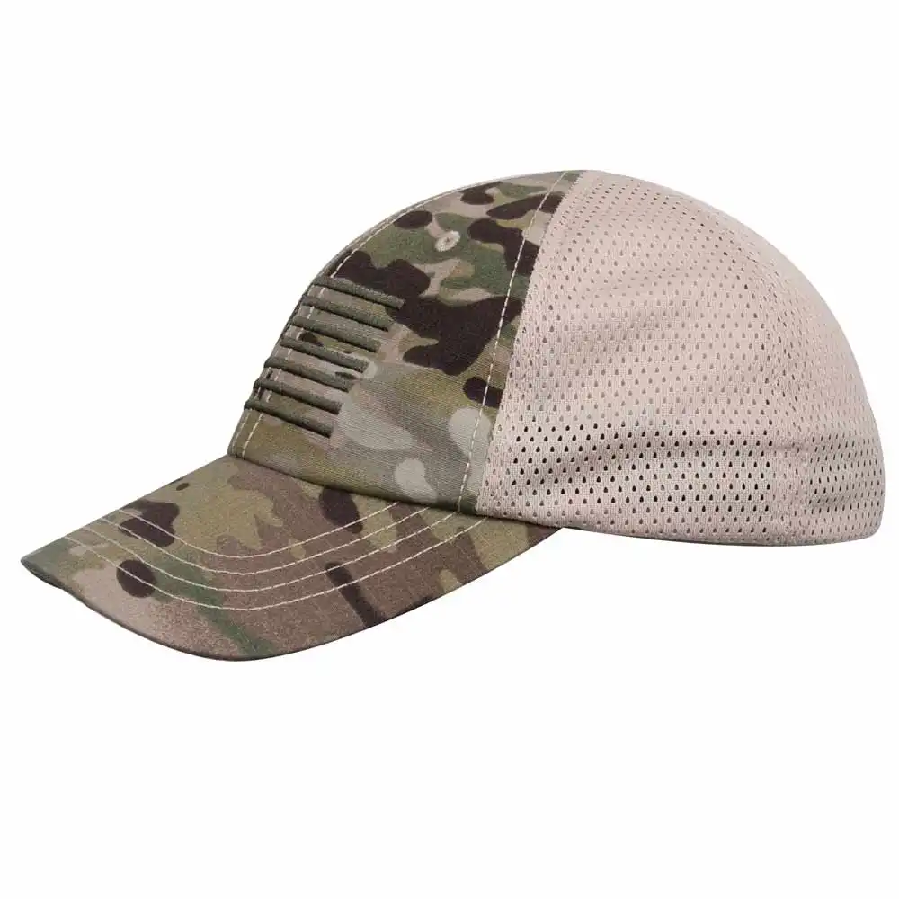 Alternative view of American Flag Multicam Meshback Baseball Hat